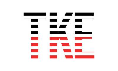 TKE three initial letter iconic line negative space minimal logo design vector template. monogram, abstract, wordmark, business, typography, minimalist, brand, company, flat, modern, unique, simple