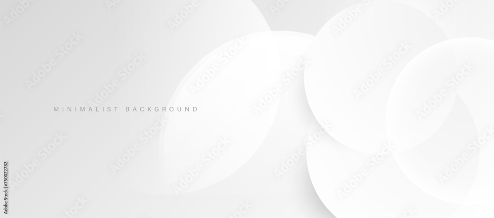 Aufkleber Abstract minimalist white background with circular elements vector.