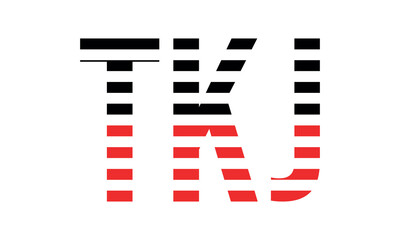 TKJ three initial letter iconic line negative space minimal logo design vector template. monogram, abstract, wordmark, business, typography, minimalist, brand, company, flat, modern, unique, simple