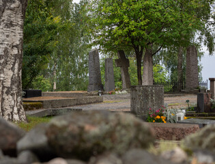 old cemetery in the city