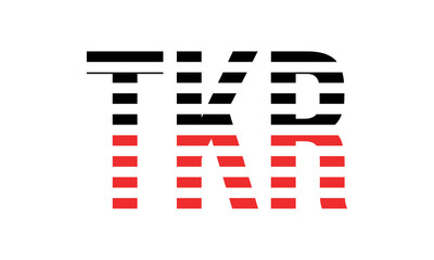 TKR three initial letter iconic line negative space minimal logo design vector template. monogram, abstract, wordmark, business, typography, minimalist, brand, company, flat, modern, unique, simple