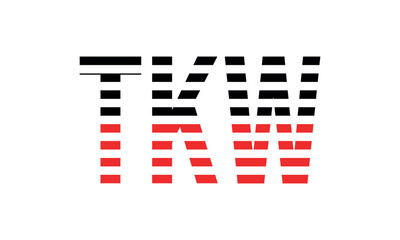 TKW three initial letter iconic line negative space minimal logo design vector template. monogram, abstract, wordmark, business, typography, minimalist, brand, company, flat, modern, unique, simple