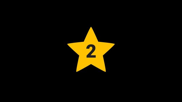 Star Number 2 Animation with transparent background

