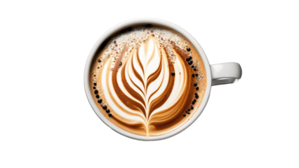 a high quality stock photograph of a single coffee cup and spoon full body in the center isolated on white background