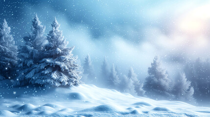 Fototapeta premium Winter background with snow-covered fir branches.