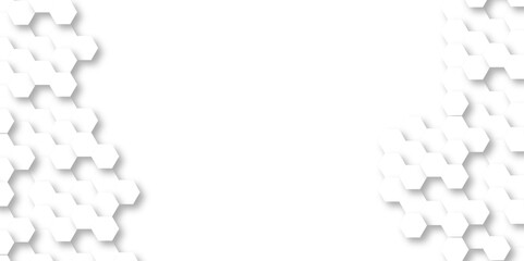 	
Abstract background with hexagon and white Hexagonal Background. Luxury White Pattern. Vector Illustration. 3D Futuristic abstract honeycomb mosaic white background. geometric mesh cell texture.