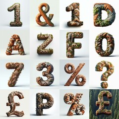 Naklejka premium Animal lettering 3D. AI generated illustration