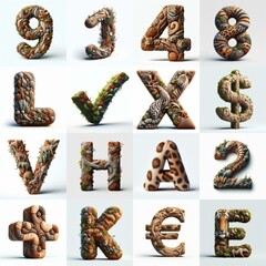 Naklejka premium Animal lettering 3D. AI generated illustration