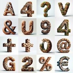 Naklejka premium Animal lettering 3D. AI generated illustration
