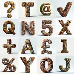 Naklejka premium Animal lettering 3D. AI generated illustration