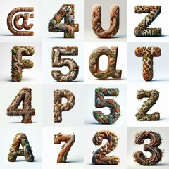 Fototapeta premium Animal lettering 3D. AI generated illustration