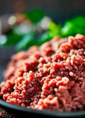 minced meat close-up. Selective focus.