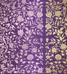 wedding card design, traditional paisley floral pattern , royal India	