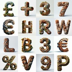 Naklejka premium Animal lettering 3D. AI generated illustration