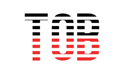 TOB three initial letter iconic line negative space minimal logo design vector template. monogram, abstract, wordmark, business, typography, minimalist, brand, company, flat, modern, unique, simple