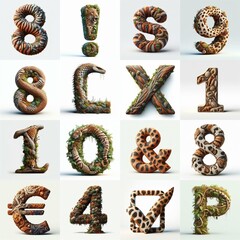 Naklejka premium Animal lettering 3D. AI generated illustration