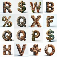 Naklejka premium Animal lettering 3D. AI generated illustration