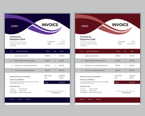 Flat design driving invoice template