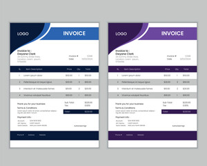 Business invoice template vector design