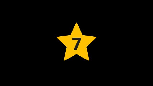 Star Number 7 Animation with transparent background
