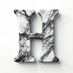 closeup beautiful pattern on letter " H " isolated on white background