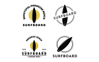 set of surfboard logo design vintage retro style 