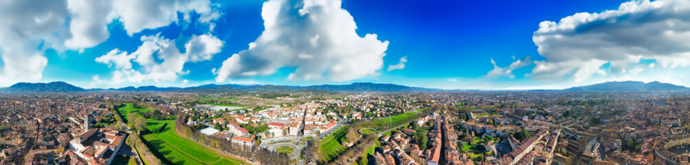 Aerial view of Lucca medieval town, Tuscany - Italy - obrazy, fototapety, plakaty