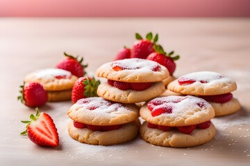 Obraz na płótnie Canvas strawberry cookies 