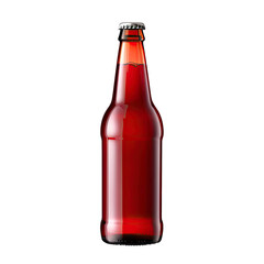 Red beer bottle isolated on transparent background