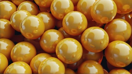 Abstract 3d render of composition with yellow spheres, modern background design