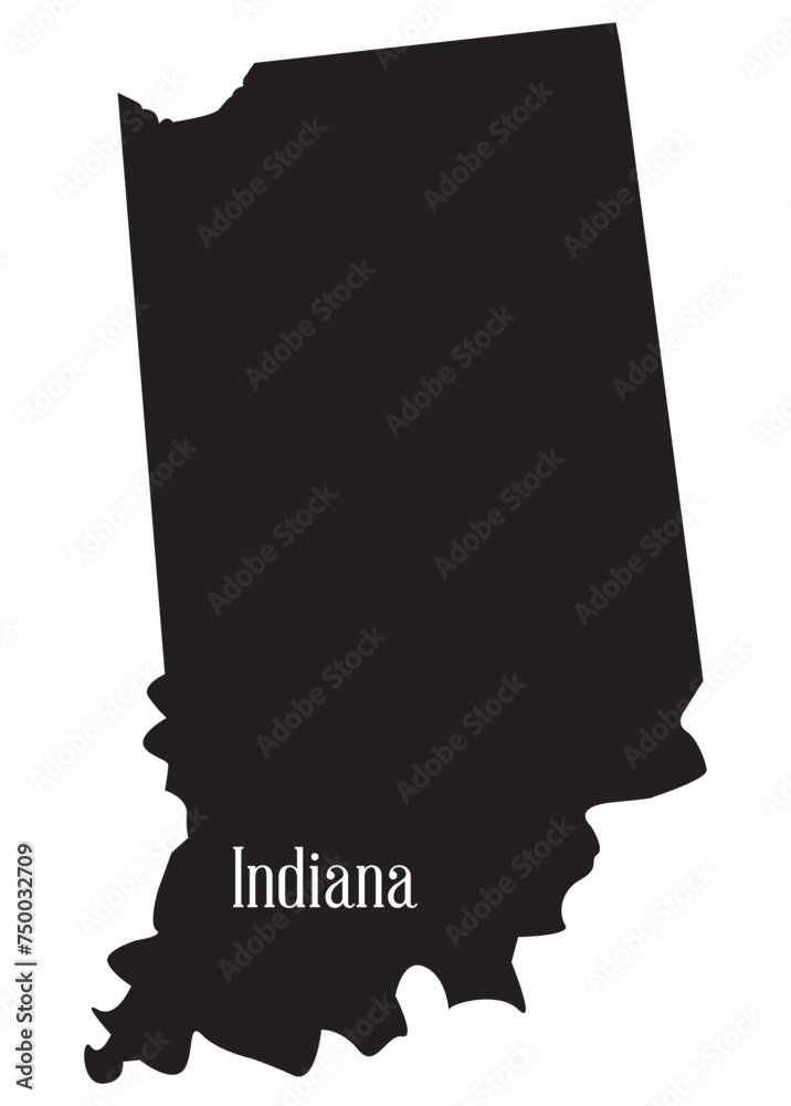 Sticker Indiana State Silhouette Map