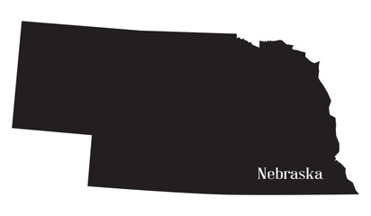 Nebraska State Silhouette Map - 750032768