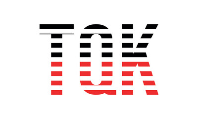 TQK three initial letter iconic line negative space minimal logo design vector template. monogram, abstract, wordmark, business, typography, minimalist, brand, company, flat, modern, unique, simple