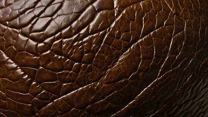 Fotobehang close up of brown leather texture © Abdullah