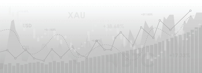 Abstract financial chart with uptrend line