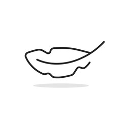 black thin line feather simple icon