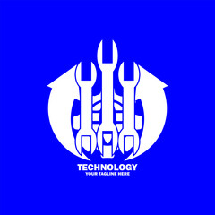 Abstract Initial Logo. White color isolated on Blue  Background. Technology  Branding Logos. Flat Vector Logo Design Template Element icon.