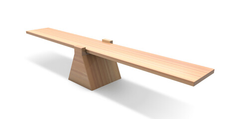 Seesaw illustration isolated on transparent background. balancing on seesaw 3d render. 3d illustration	