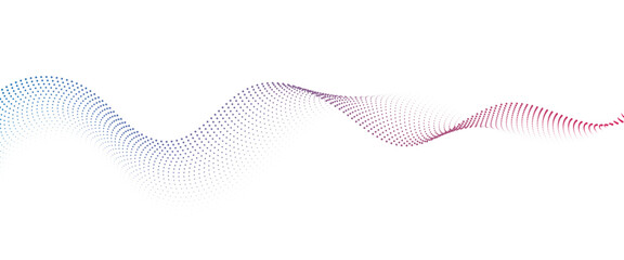 Flowing Dot Wave Pattern Halftone Curve Shape on Transparent Background