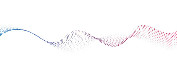 Flowing Dot Wave Pattern Halftone Curve Shape on Transparent Background