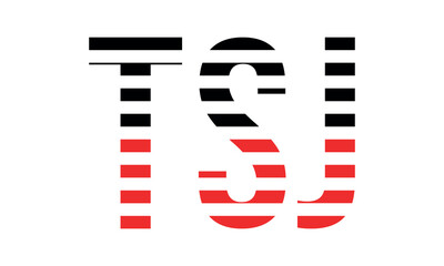 TSJ three initial letter iconic line negative space minimal logo design vector template. monogram, abstract, wordmark, business, typography, minimalist, brand, company, flat, modern, unique, simple
