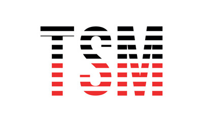 TSM three initial letter iconic line negative space minimal logo design vector template. monogram, abstract, wordmark, business, typography, minimalist, brand, company, flat, modern, unique, simple