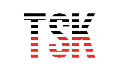 TSK three initial letter iconic line negative space minimal logo design vector template. monogram, abstract, wordmark, business, typography, minimalist, brand, company, flat, modern, unique, simple