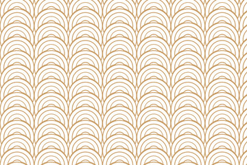 Japanese Ornamental Vector Background. Art Deco Circles Seamless Pattern. Geometric decorative texture.