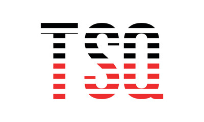 TSQ three initial letter iconic line negative space minimal logo design vector template. monogram, abstract, wordmark, business, typography, minimalist, brand, company, flat, modern, unique, simple