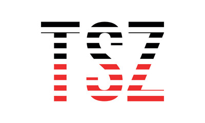 TSZ three initial letter iconic line negative space minimal logo design vector template. monogram, abstract, wordmark, business, typography, minimalist, brand, company, flat, modern, unique, simple