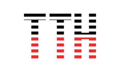 TTH three initial letter iconic line negative space minimal logo design vector template. monogram, abstract, wordmark, business, typography, minimalist, brand, company, flat, modern, unique, simple