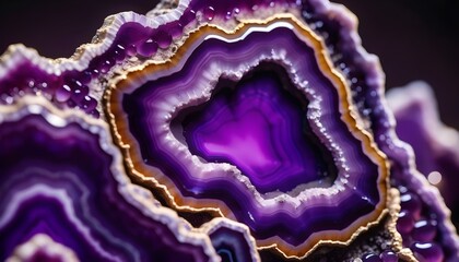 Obraz premium Purple agate geode macro