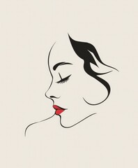 Woman face logo design, Womens day concept