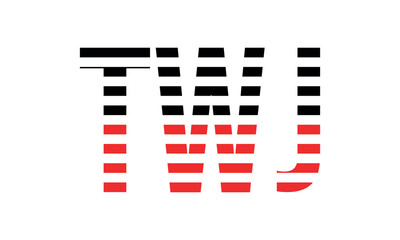 TWJ three initial letter iconic line negative space minimal logo design vector template. monogram, abstract, wordmark, business, typography, minimalist, brand, company, flat, modern, unique, simple